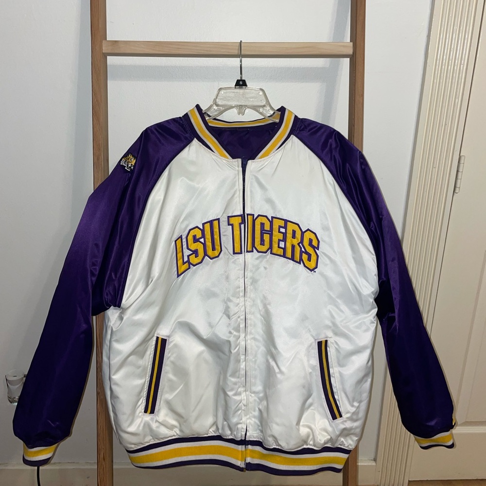 LSU men’s vintage reversible starter jacket size Large